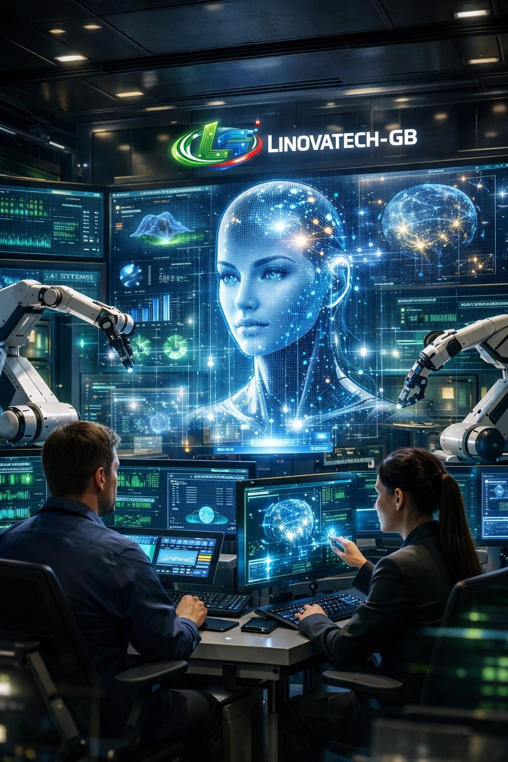 Intelligence artificielle — équipe hologramme IA LINOVATECH