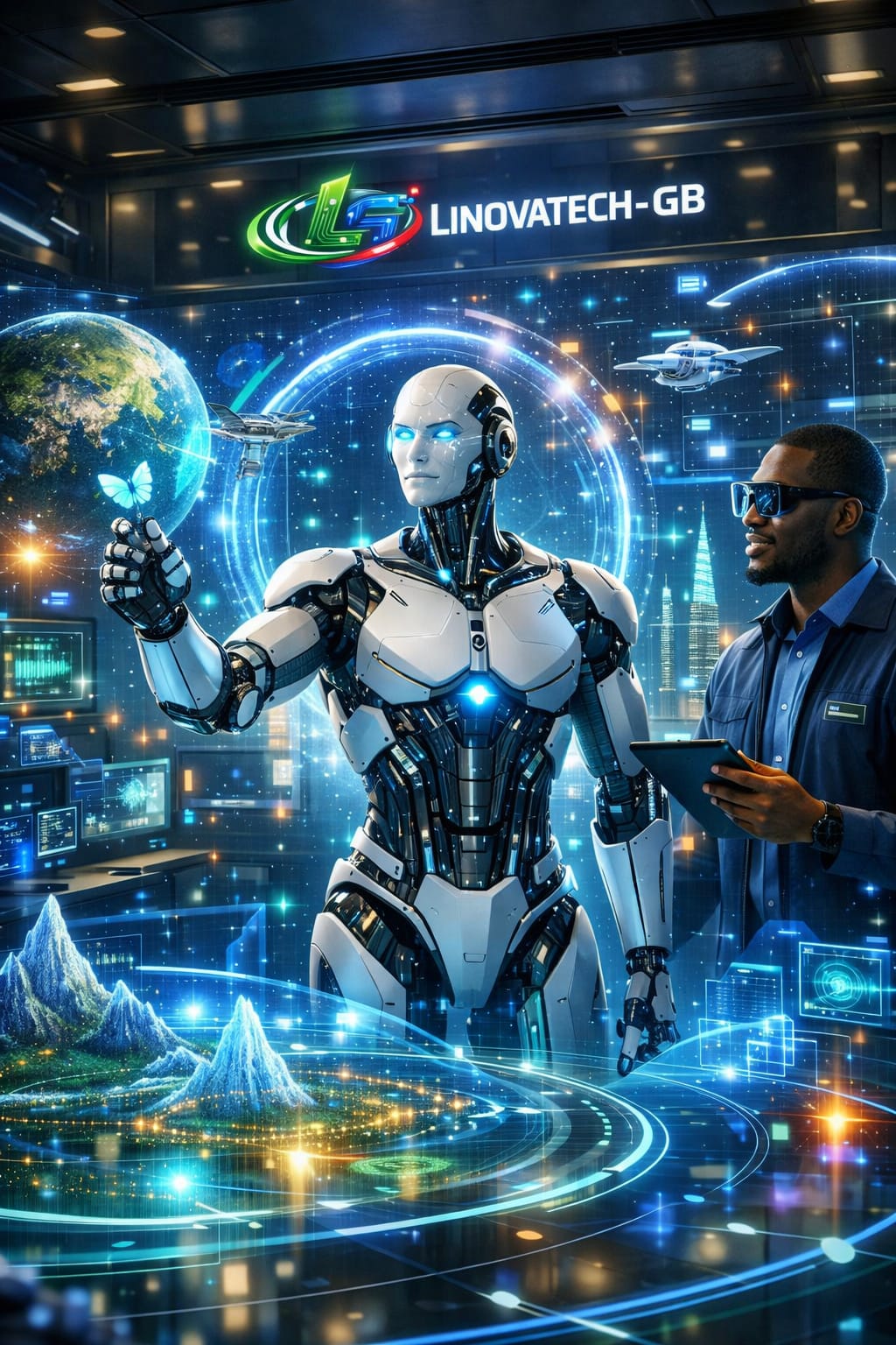 Blockchain Web3 — robot futuriste LINOVATECH